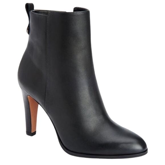 COACH Jemma Leather Heeled Ankle Bootie Women 9.5B Black Elegant Classic Busines - Picture 2 of 14
